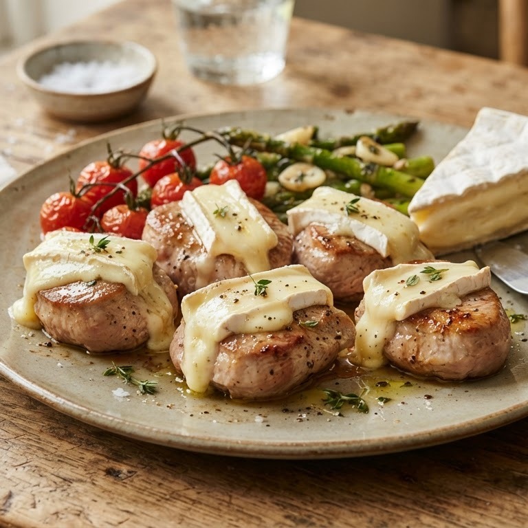 Varkenshaasje met brie