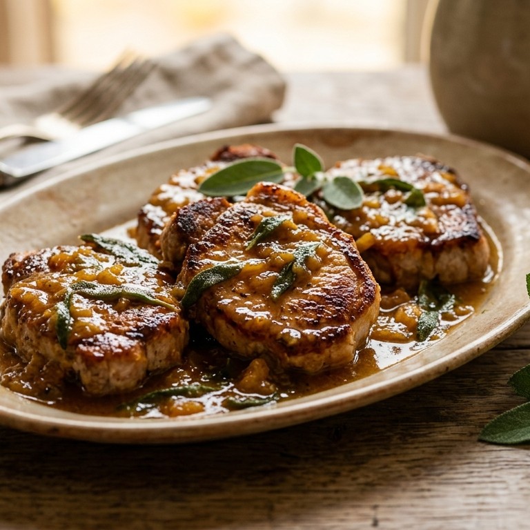 Varkenslapjes met sinaasappelsaus