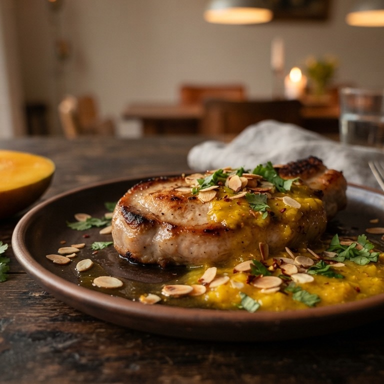Varkensoester met mangosaus