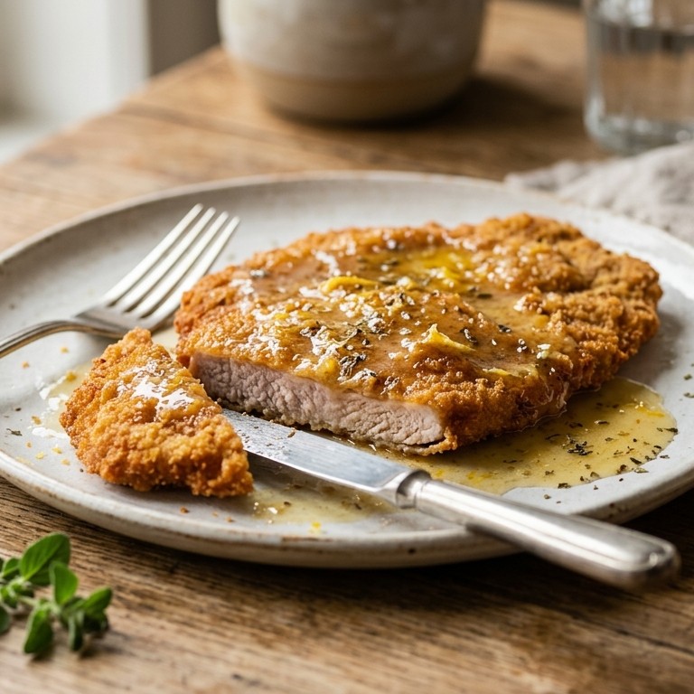 Varkensschnitzel met citroensaus