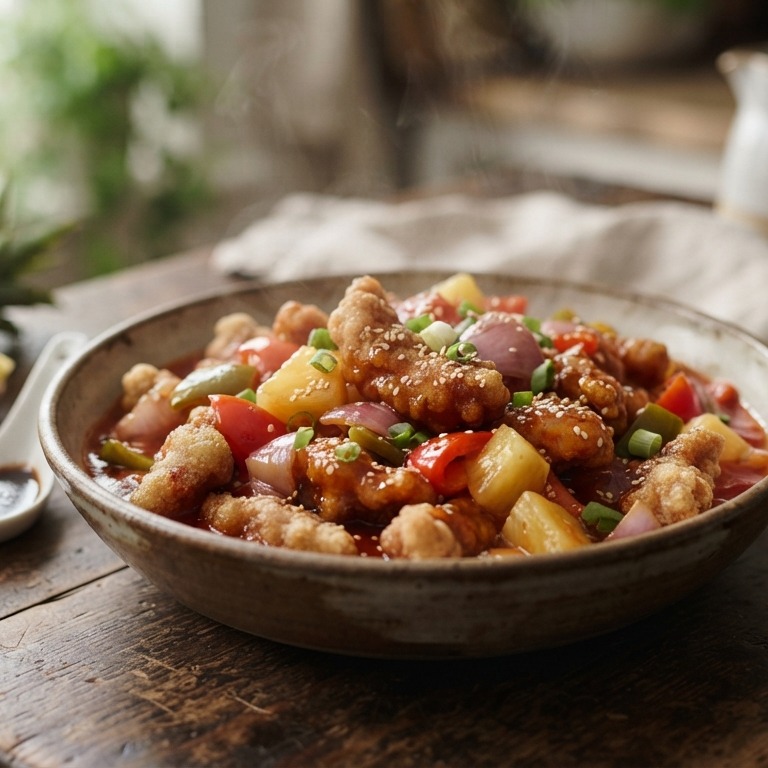 Varkensvlees in zoetzure Kantonese saus