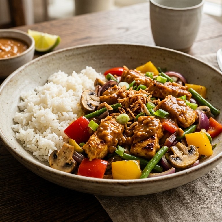 Vegetarische wokgerecht