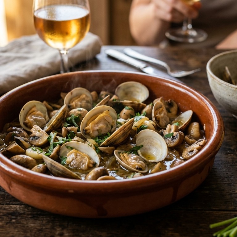 Venusschelpen met champignons