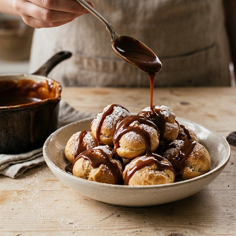 Verrukkelijke chocolade-toffeesaus