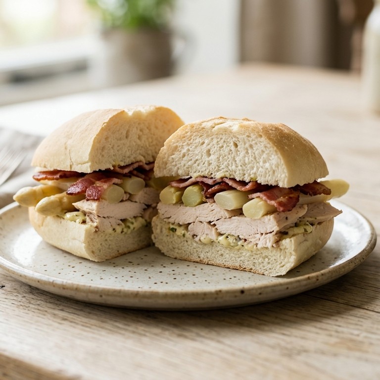 Vers broodje kip met asperges