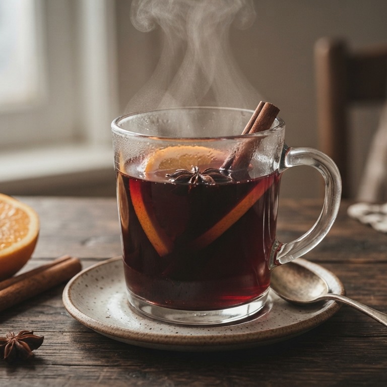 Verwarmende warme winterdrank