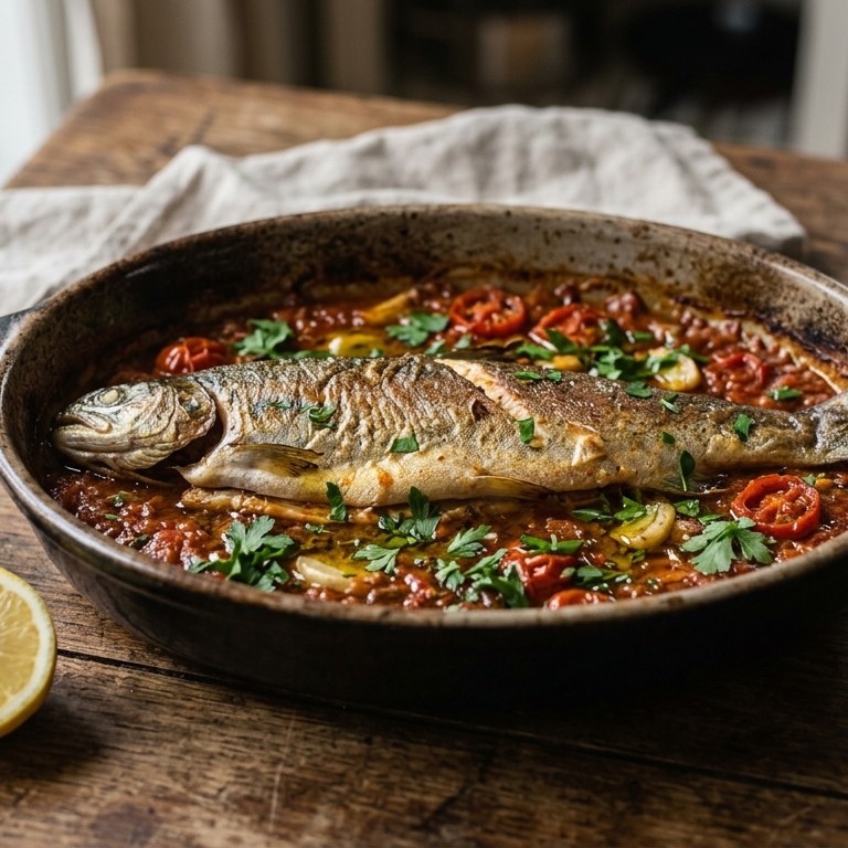 Vis Forel in tomatensaus