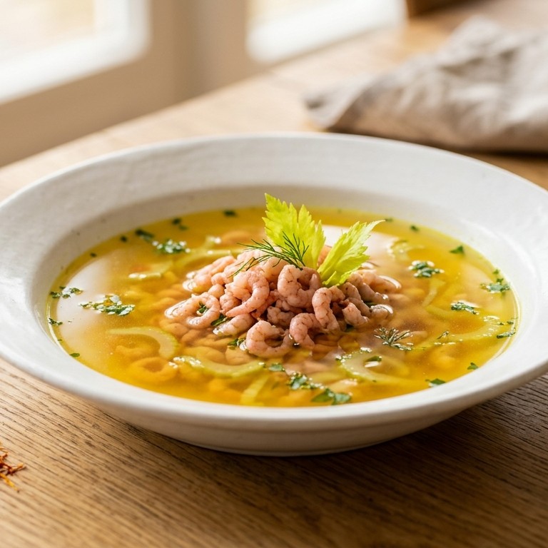 Visbouillon met Hollandse garnalen