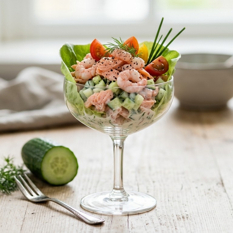 Viscocktail met frisse komkommer