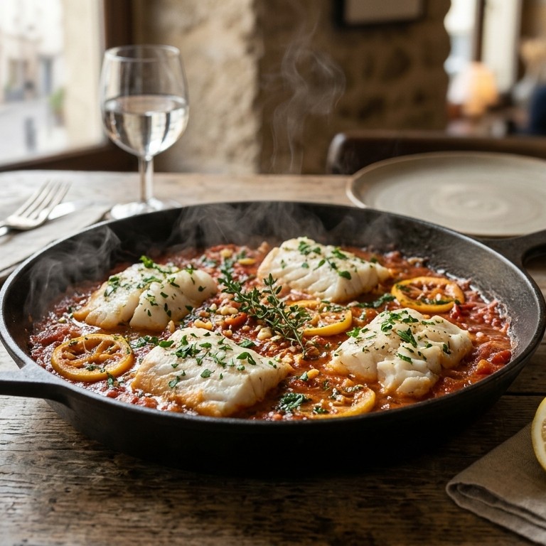 Visfilets in tomatensaus