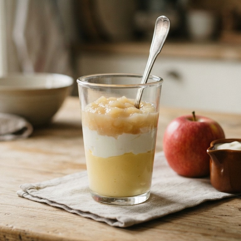 Vla met yoghurt en appelmoes
