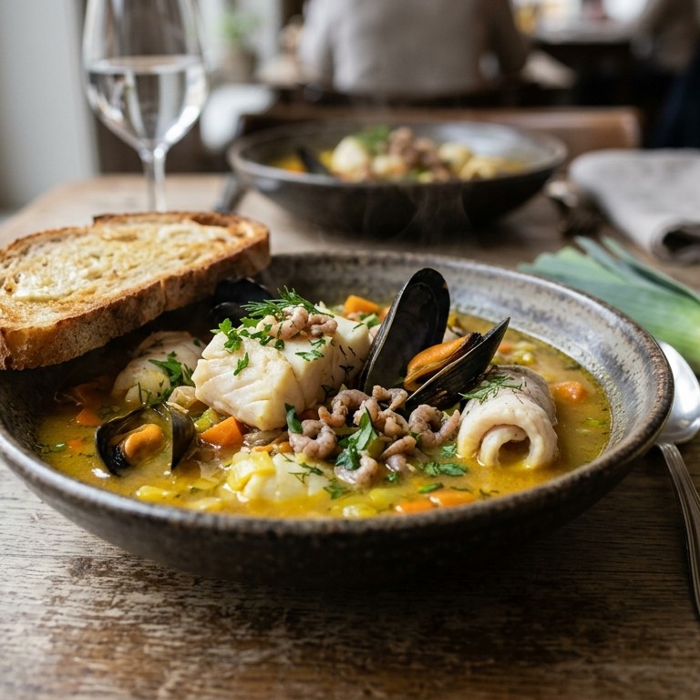 Vlaamse bouillabaisse van Noordzeevis