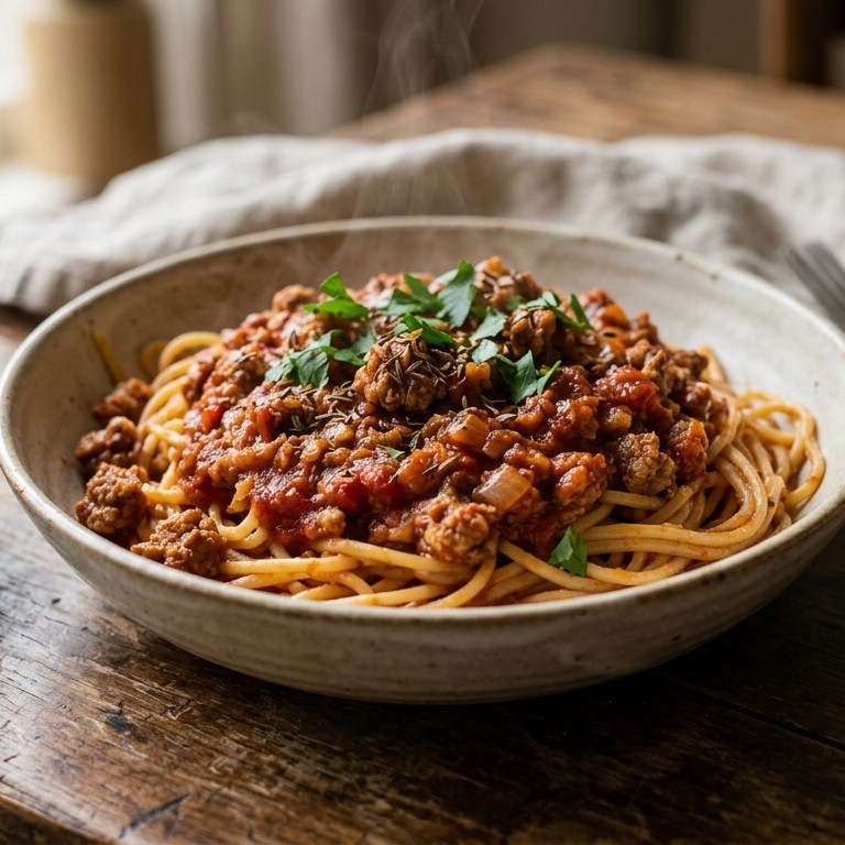 Vleessaus met saucijs, tomaat en karwijzaad