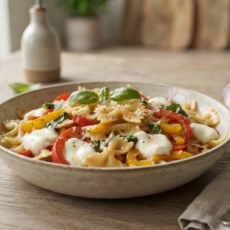 Vlinderpasta met paprika