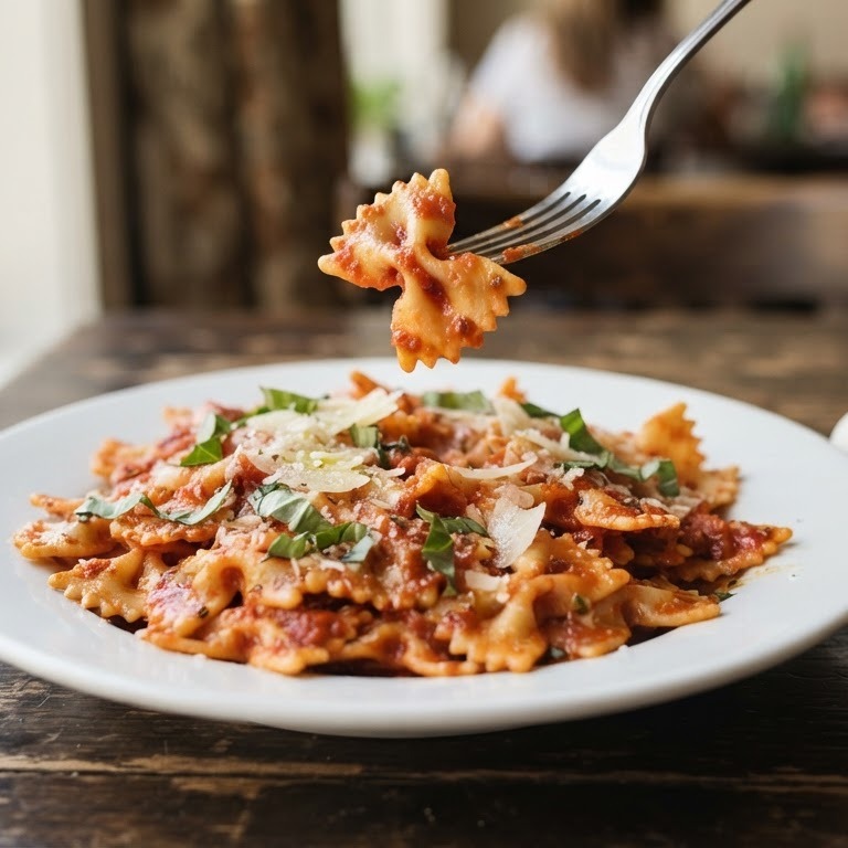 Vlinderpasta met tomatensaus