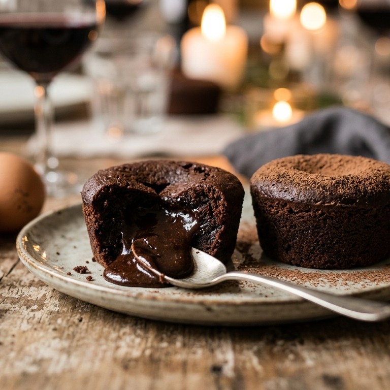 Vloeibare chocoladecakejes