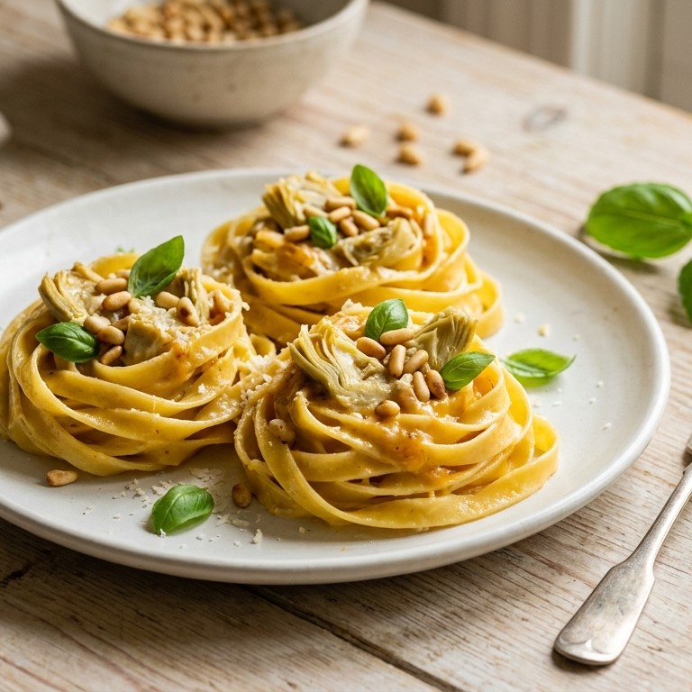 Vogelnestjes met fettuccine