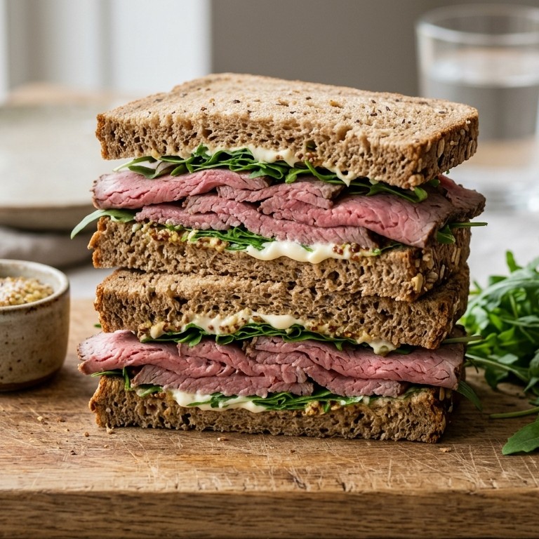 Volkoren sandwich met rosbief