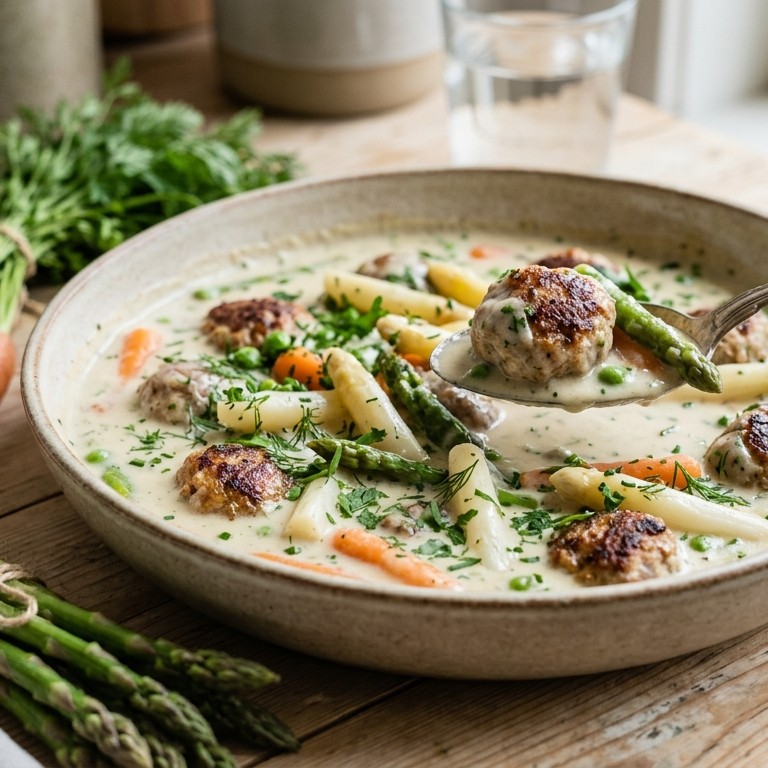 Voorjaarsragout met gehaktballetjes