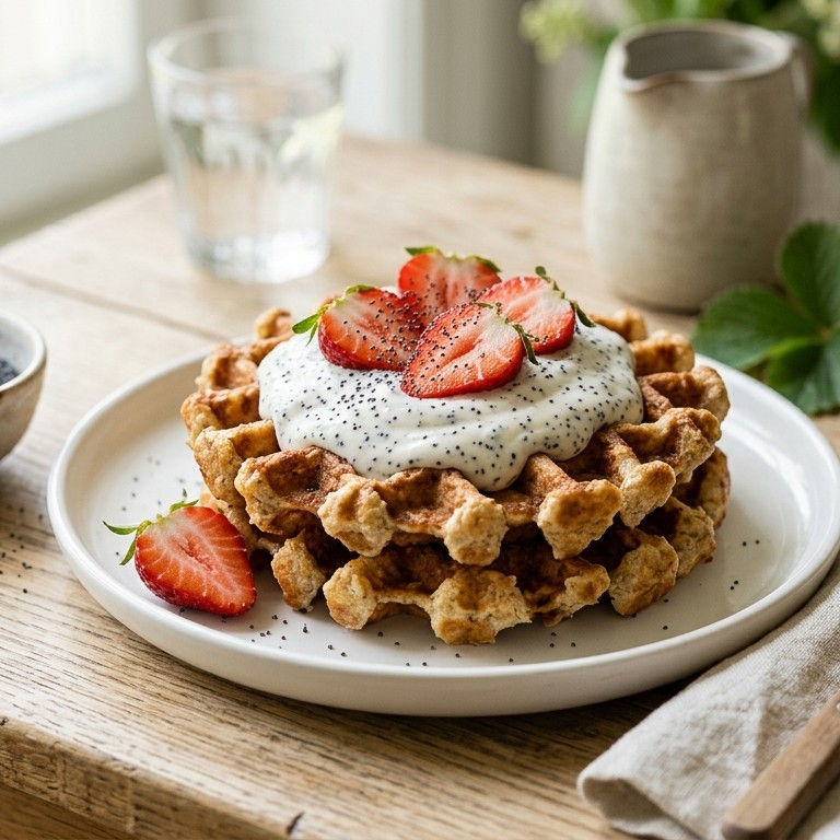 Wafeltjes met maanzaadcrème
