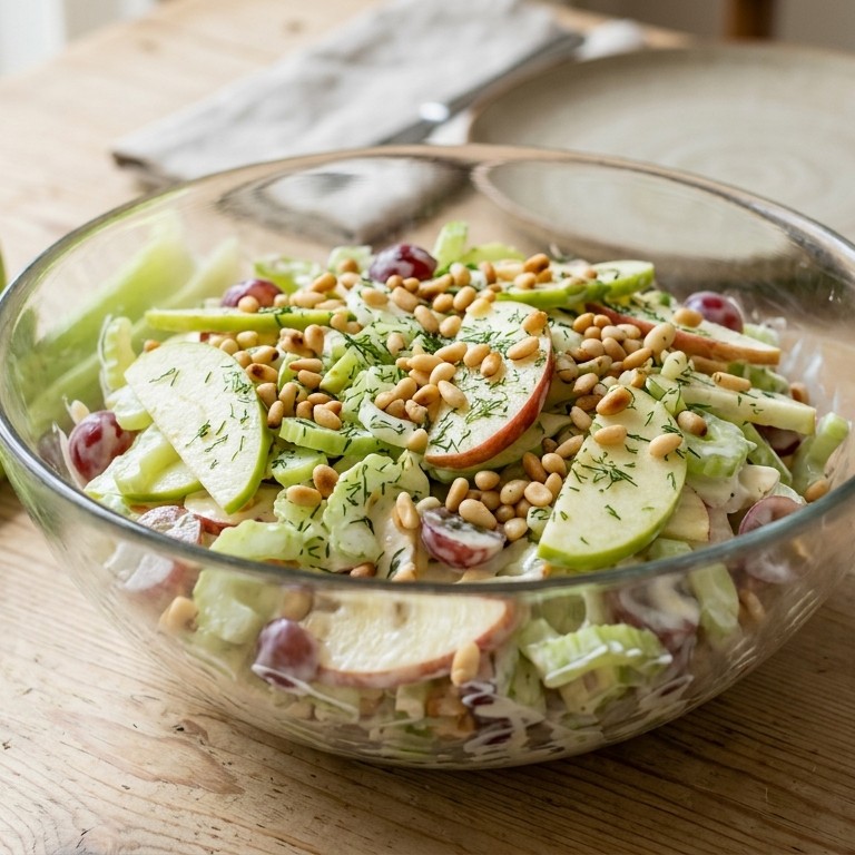 Waldorfsalade met pijnboompitten