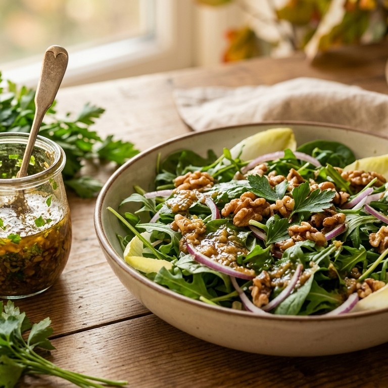 Walnoot-peterselie-vinaigrette