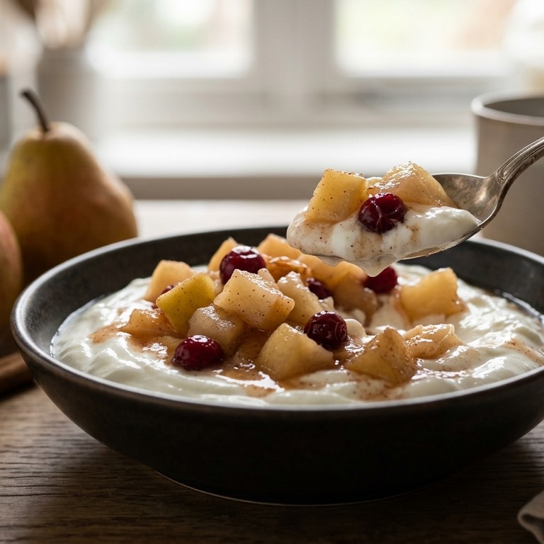 Warm winterfruit met Griekse yoghurt