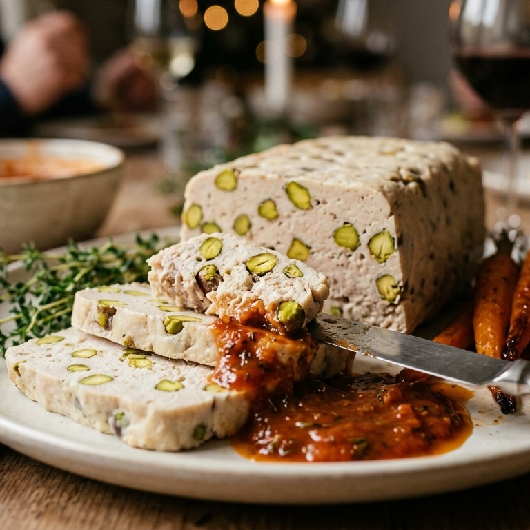 Warme pastei van kip met pistachenoten