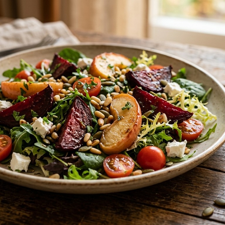 Warme salade met rode biet