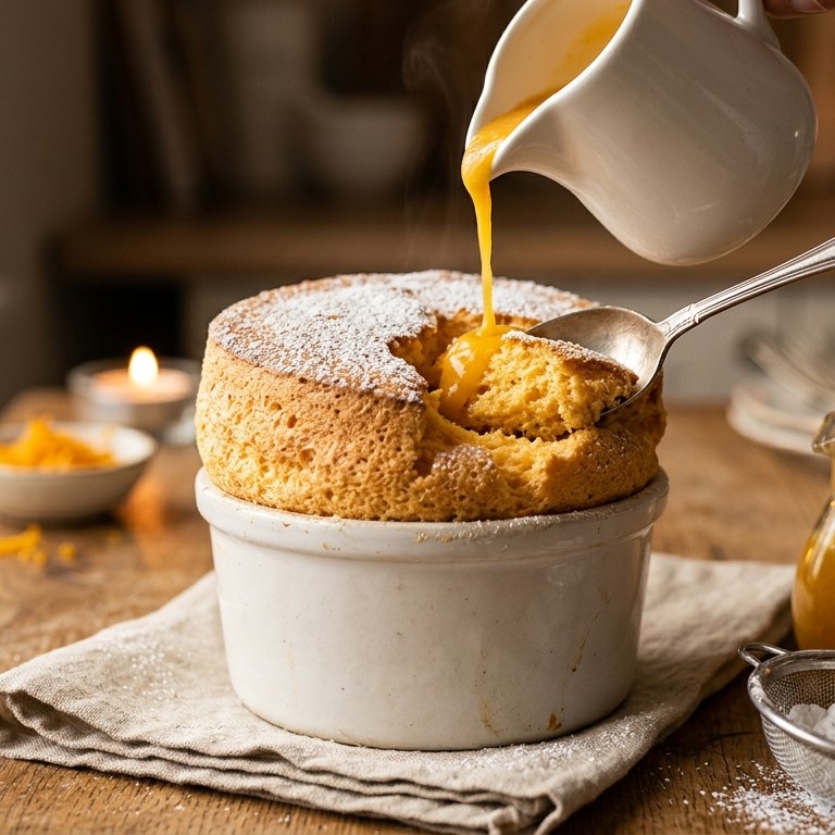 Warme sinaasappelsoufflé