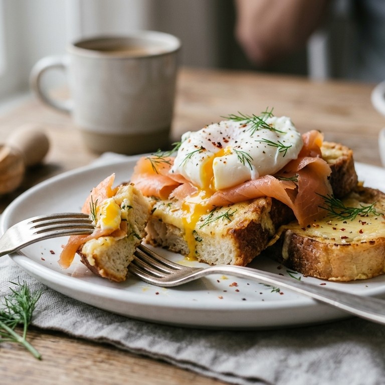 Wentelteefjes met zalm en ei