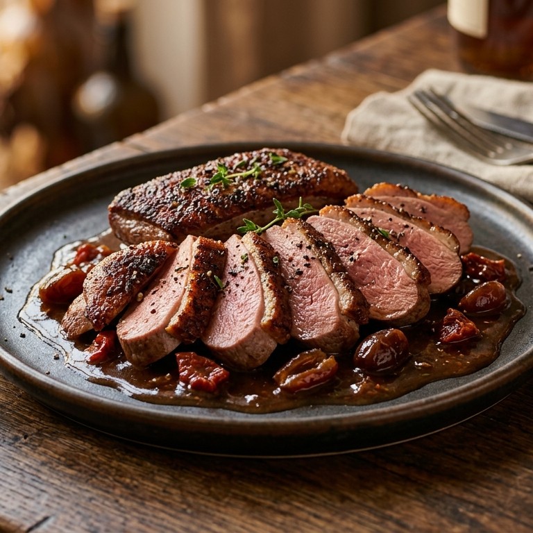 Wilde ganzeborstfilet met dadelsaus