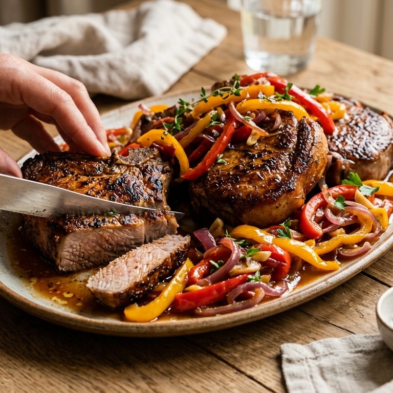 Wildzwijn met zoetzure paprika
