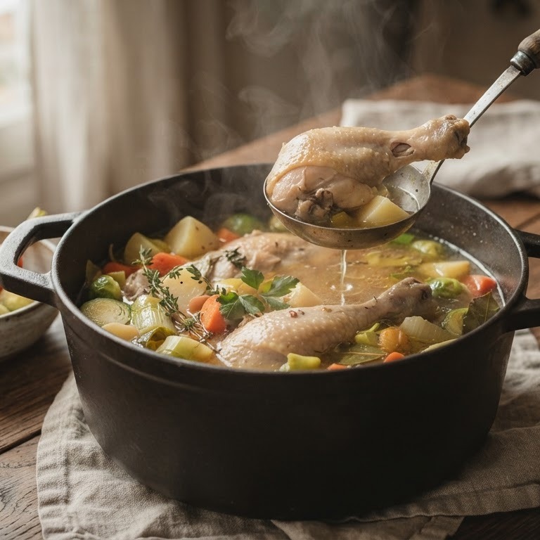 Winterse kip in de pot