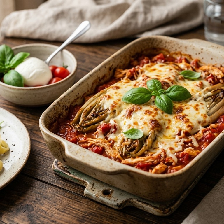 Witlof met kip en tomatensaus