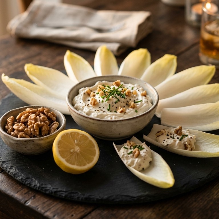 Witlof met roomkaas-walnotendipsaus
