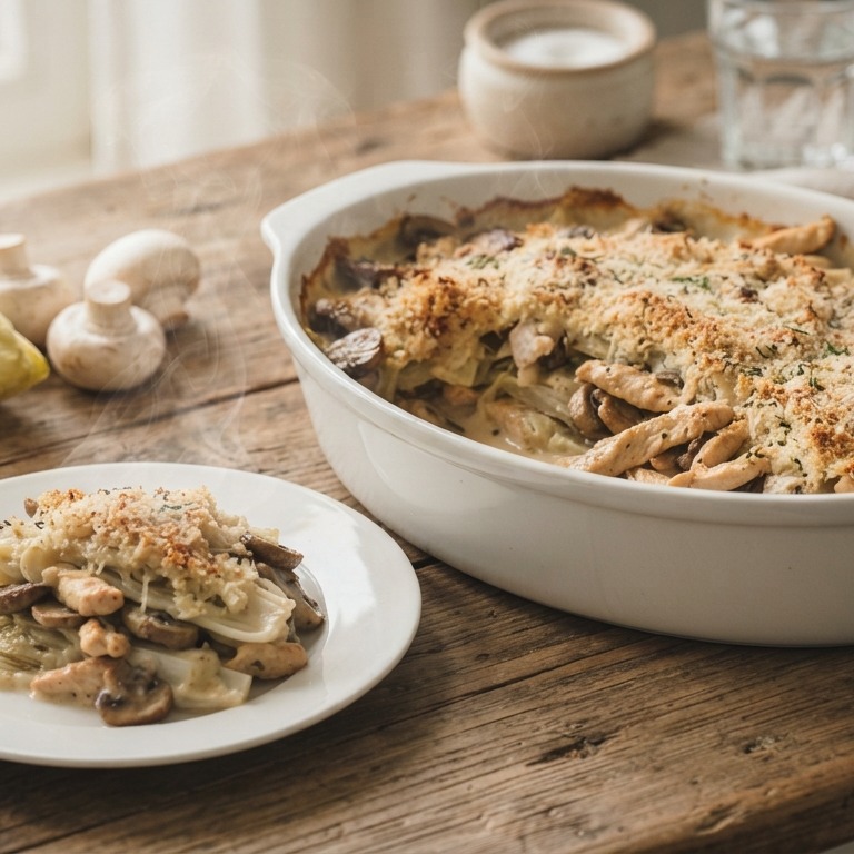 Witlof ovenschotel met champignons