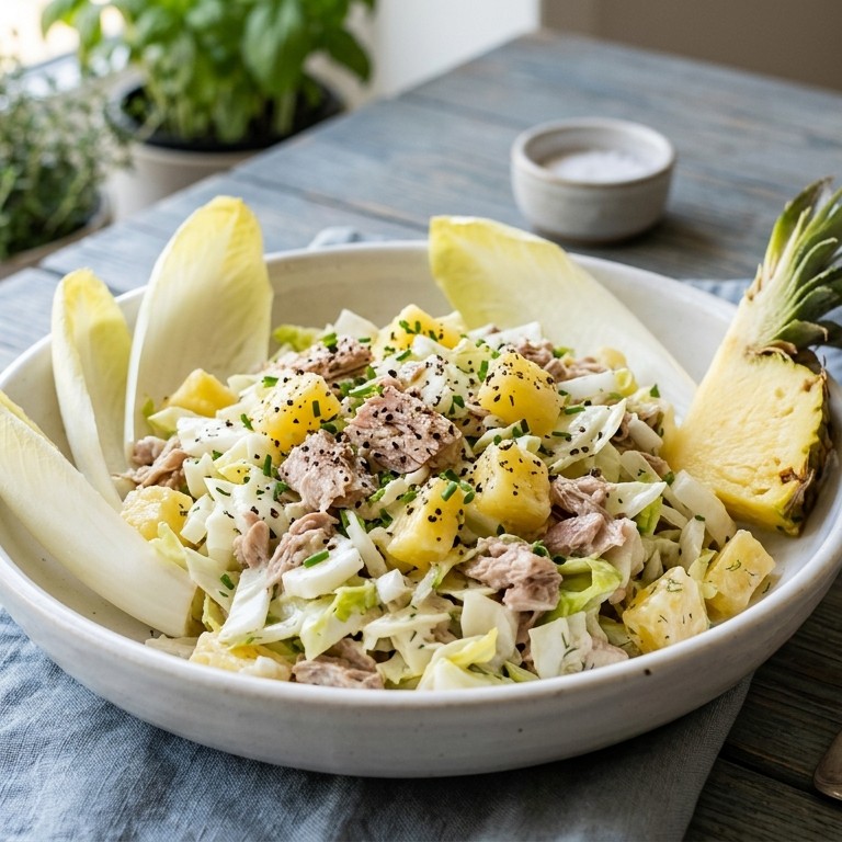 Witlof-tonijn-ananas salade