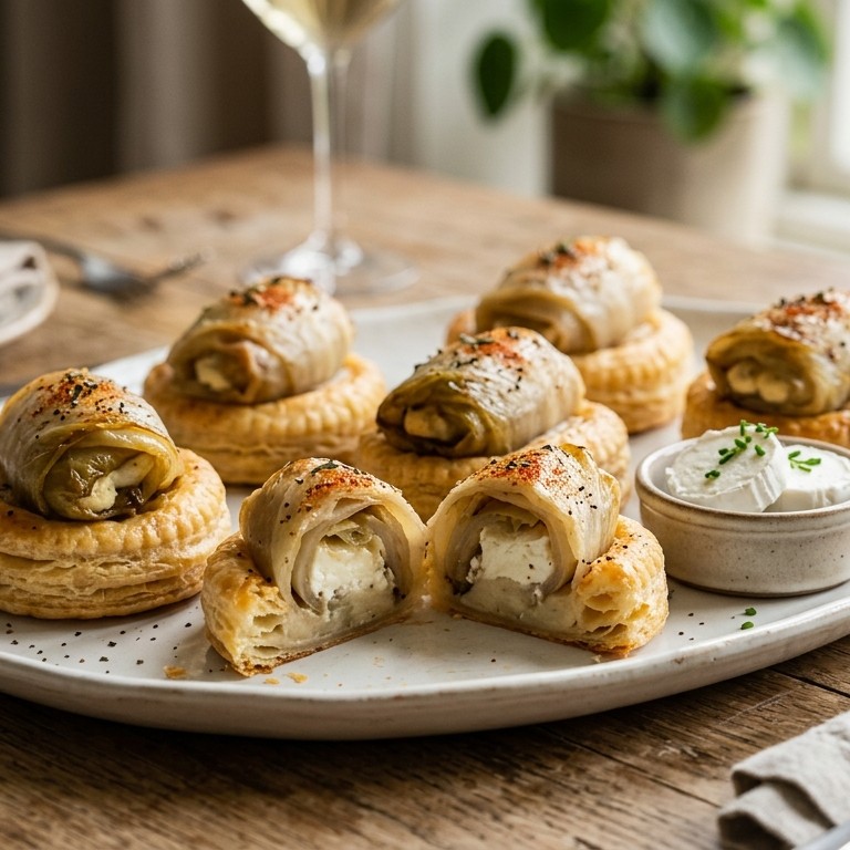 Witlofrolletjes op bladerdeeg fleuron
