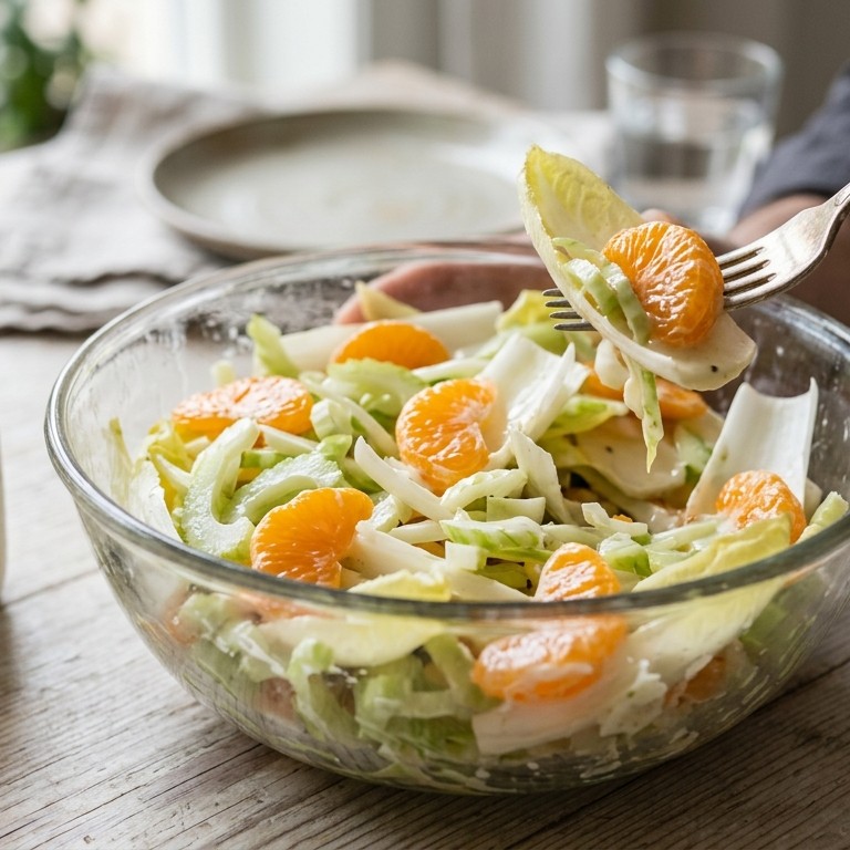 Witlofsalade met mandarijen en bleekselderij