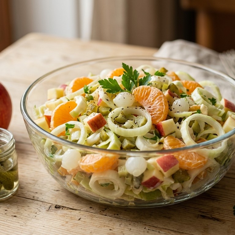 Witlofsalade met mandarijnen