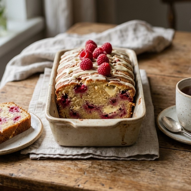 Witte choco-frambozencake
