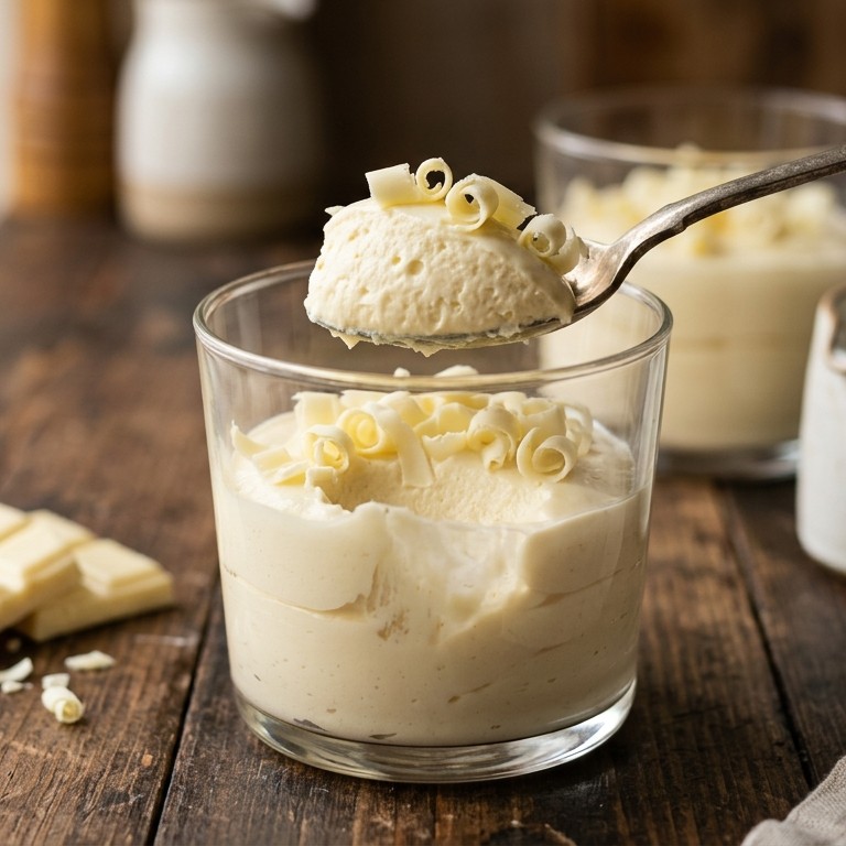 Witte chocolade mousse