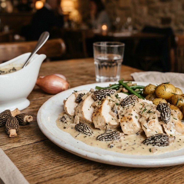 Witte saus met morilles