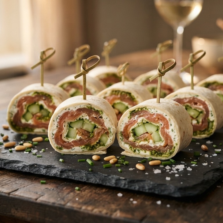 Wrap met gerookte zalm en komkommer