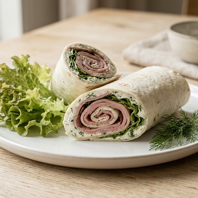 Wrap met roomkaas en fricandeau