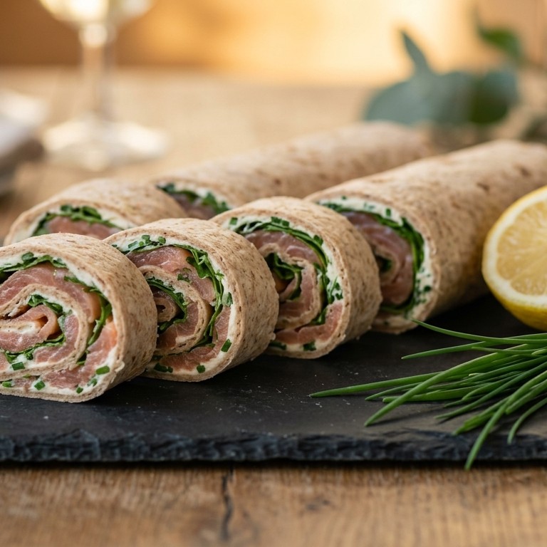 Wrap met zalm, roomkaas en bieslook