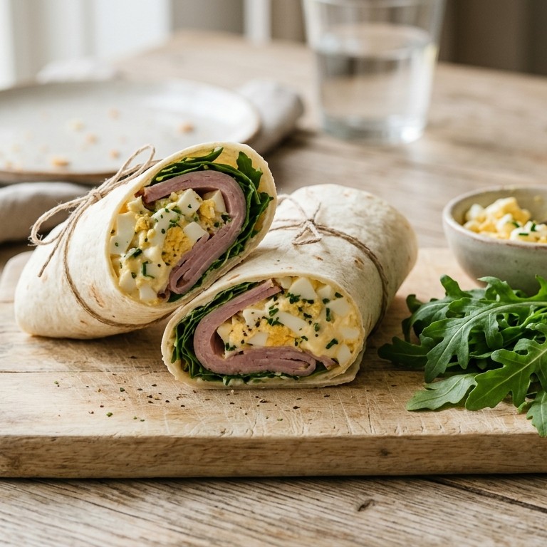 Wraps met ham en eiersalade