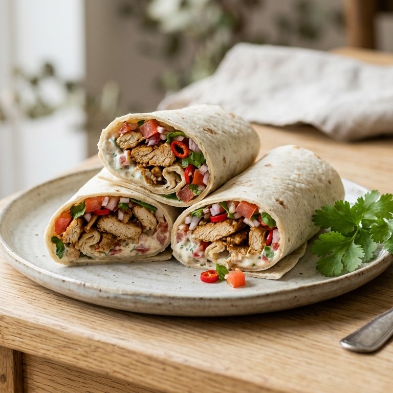 Wraps met kalkoenreepjes