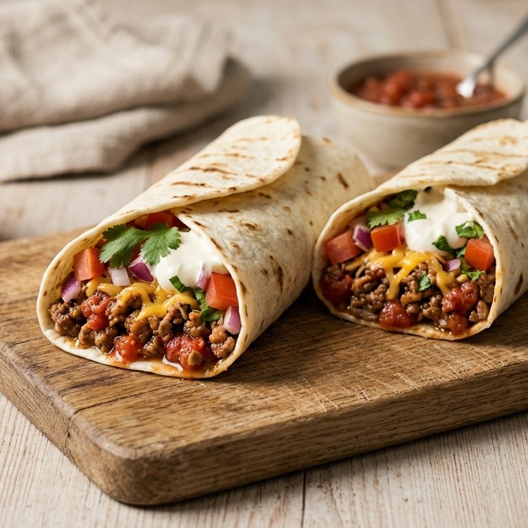 Wraps met kip of gehakt